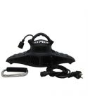 Drysuit hanger - hanging from shoulders - with hot air fan